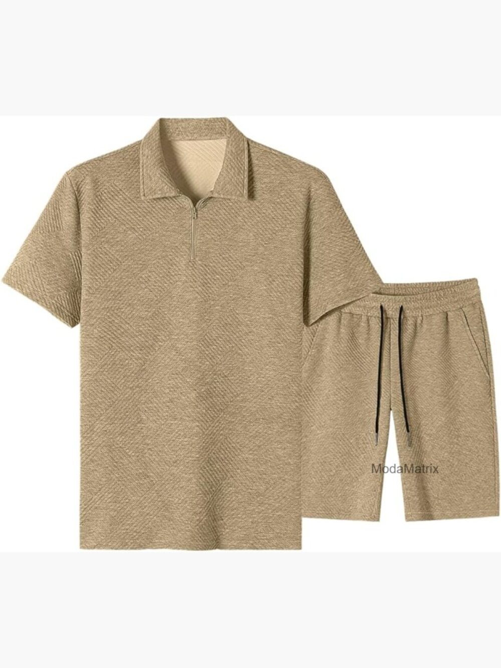 Men's Tracksuit 2 Piece Set Short Sleeve Polo Shirt & Shorts Old Money Style